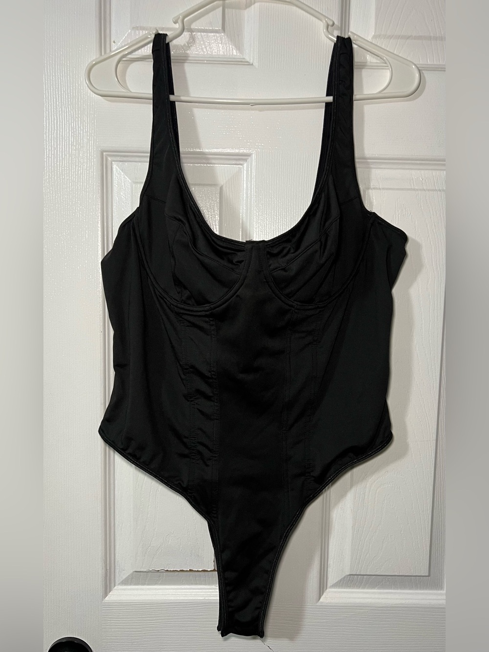 Girls' Black One-Piece bodysuit with Structured Cups